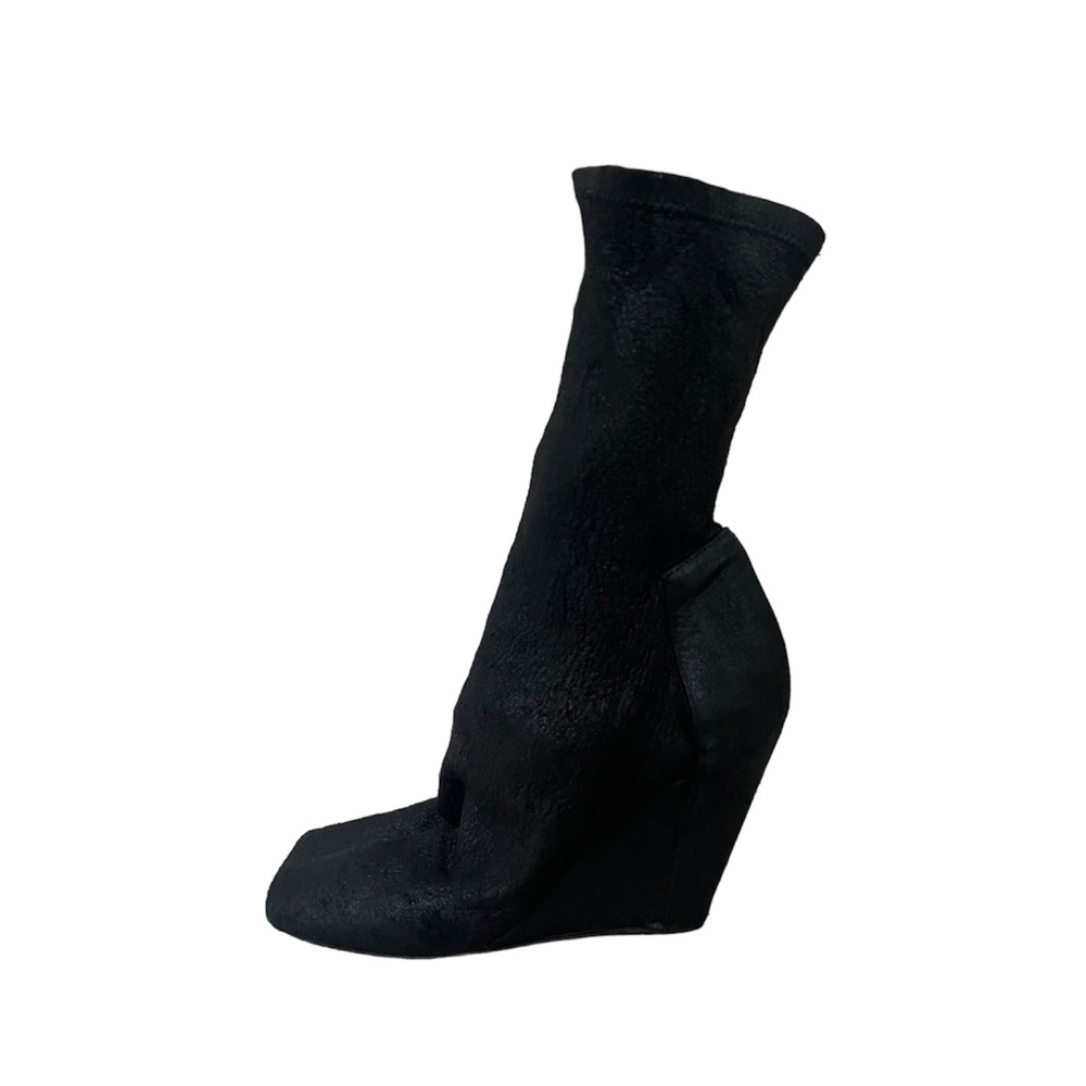 Rick Owens Suede Open Toe Wedge Boot (Size 35.5)